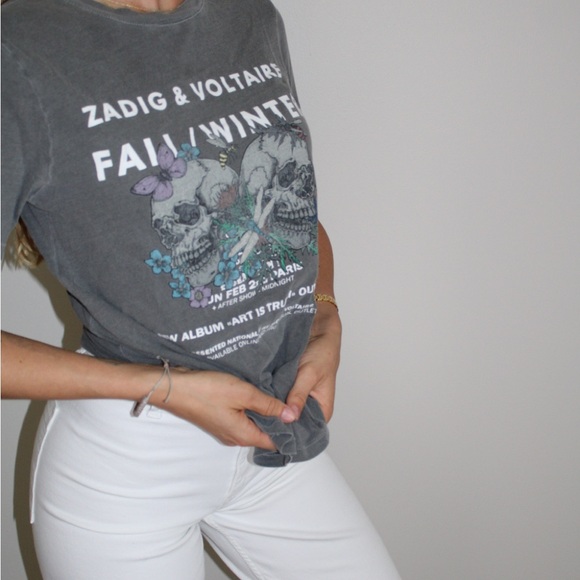Zadig & Voltaire Charcoal Graphic Tee - Picture 1 of 4